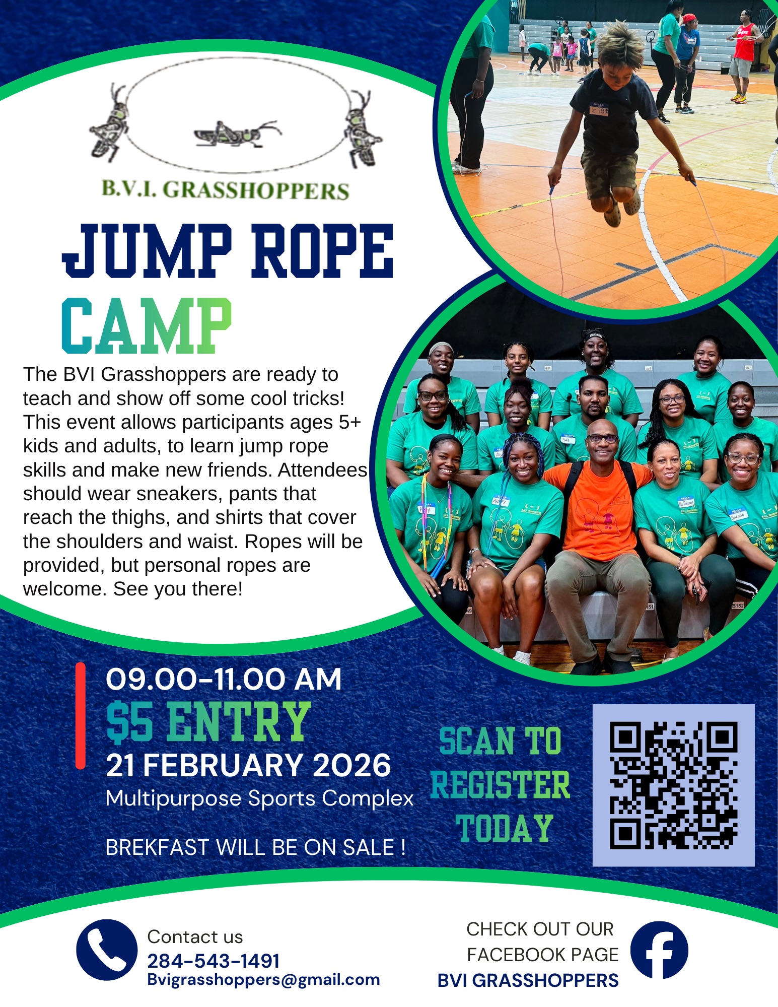 BVI Grasshoppers Jump Rope Camp – Feb. 21